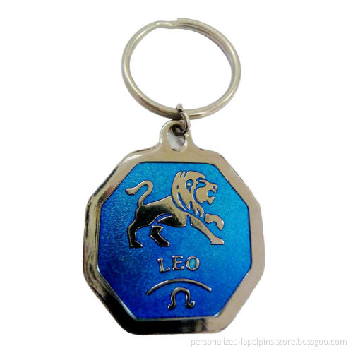 Lions Logo Zinc Alloy Metal Keyrings, Metal Keychains For Promotions And Souvenirs